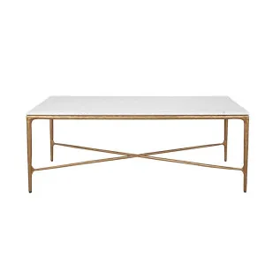Heston Marble Rectangle Coffee Table - Brass by Cafe Lighting and Living, a Coffee Table for sale on Style Sourcebook