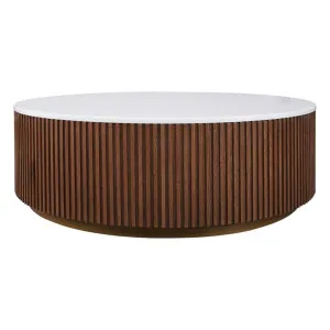 Mason Round Coffee Table - Large Walnut by Cafe Lighting and Living, a Coffee Table for sale on Style Sourcebook