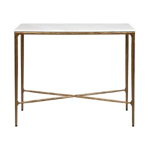 Heston Marble Console Table - Small Brass by Cafe Lighting and Living, a Console Table for sale on Style Sourcebook