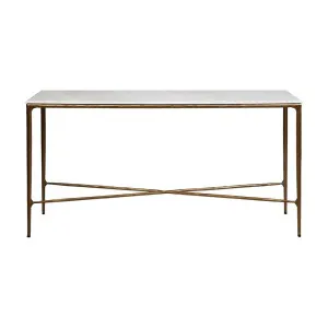 Heston Marble Console Table - Medium Brass by Cafe Lighting and Living, a Console Table for sale on Style Sourcebook