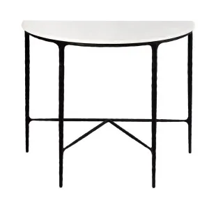 Heston Marble Demilune Table - Black by Cafe Lighting and Living, a Console Table for sale on Style Sourcebook