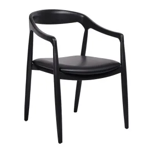 Astrid Ashwood Dining Chair - Black Leather by Cafe Lighting and Living, a Dining Chairs for sale on Style Sourcebook