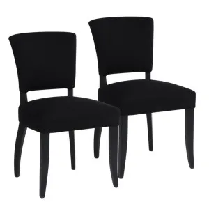 Noah Dining Chair Set of 2 - Black Cotton by Cafe Lighting and Living, a Dining Chairs for sale on Style Sourcebook