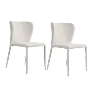 Foley Dining Chair Set of 2 - Natural w Fabric Legs by Cafe Lighting and Living, a Dining Chairs for sale on Style Sourcebook
