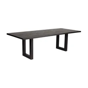 Leeton Oak Dining Table - 2m Black by Cafe Lighting and Living, a Dining Tables for sale on Style Sourcebook