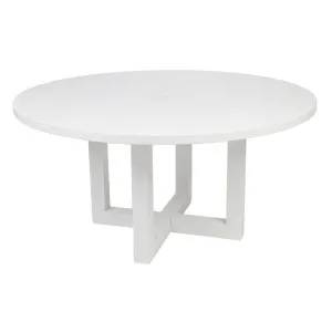 Leeton Oak Round Dining Table - 1.5m White by Cafe Lighting and Living, a Dining Tables for sale on Style Sourcebook
