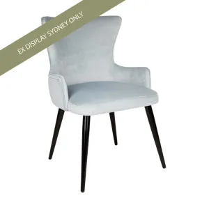 Dorsett Dining Chair - Cloud Blue Velvet - OUTLET NSW 1 CHAIR ONLY by Cafe Lighting and Living, a Dining Chairs for sale on Style Sourcebook