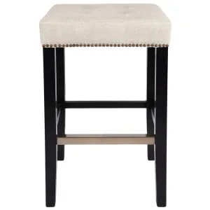 Canyon Black Bar Stool - Natural Linen by Cafe Lighting and Living, a Bar Stools for sale on Style Sourcebook