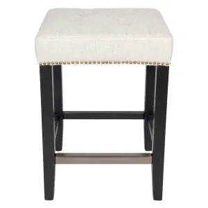 Canyon Black Kitchen Stool - Natural Linen by Cafe Lighting and Living, a Bar Stools for sale on Style Sourcebook