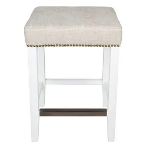 Canyon White Kitchen Stool - Natural Linen by Cafe Lighting and Living, a Bar Stools for sale on Style Sourcebook