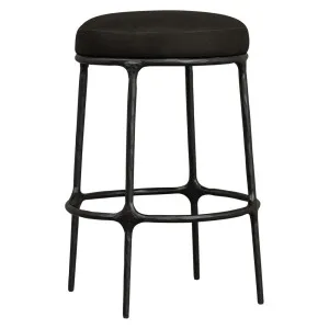 Heston Black Kitchen Stool - Black Linen by Cafe Lighting and Living, a Bar Stools for sale on Style Sourcebook