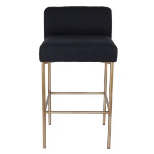 Leon Kitchen Stool - Black Linen by Cafe Lighting and Living, a Bar Stools for sale on Style Sourcebook