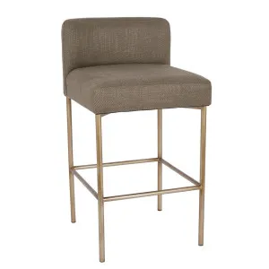 Leon Kitchen Stool - Chocolate Linen by Cafe Lighting and Living, a Bar Stools for sale on Style Sourcebook