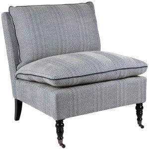 Candace Occasional Chair - Chevron Blue Linen by Cafe Lighting and Living, a Chairs for sale on Style Sourcebook