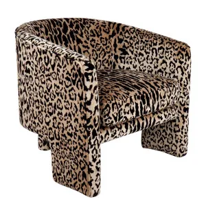 Kylie Arm Chair - Leopard Chenille by Cafe Lighting and Living, a Chairs for sale on Style Sourcebook