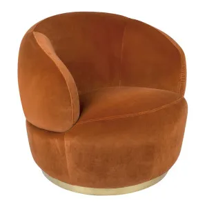 Tubby Swivel Arm Chair - Caramel Velvet by Cafe Lighting and Living, a Chairs for sale on Style Sourcebook