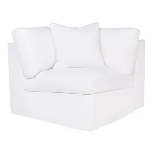 Birkshire Slip Cover Corner Seat Chair - White Linen by Cafe Lighting and Living, a Chairs for sale on Style Sourcebook