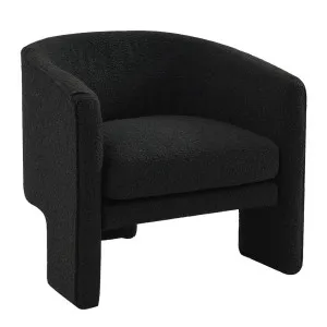 Kylie Arm Chair - Black Onyx Boucle by Cafe Lighting and Living, a Chairs for sale on Style Sourcebook