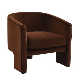 Kylie Arm Chair - Dark Chocolate Velvet by Cafe Lighting and Living, a Chairs for sale on Style Sourcebook