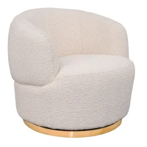 Tubby Swivel Arm Chair - Ivory Boucle by Cafe Lighting and Living, a Chairs for sale on Style Sourcebook