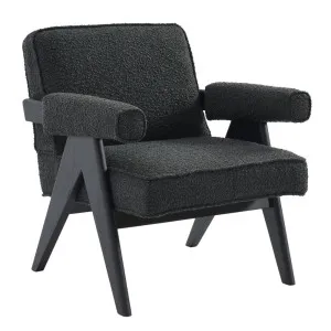 Ambrose Arm Chair - Black Onyx Boucle by Cafe Lighting and Living, a Chairs for sale on Style Sourcebook