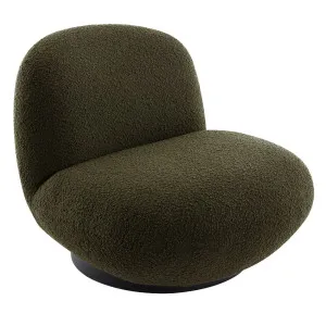Felicity Swivel Occasional Chair - Green Boucle by Cafe Lighting and Living, a Chairs for sale on Style Sourcebook