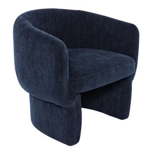 Avenue Arm Chair - Indigo Chenille by Cafe Lighting and Living, a Chairs for sale on Style Sourcebook