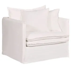 Palm Beach Slip Cover Arm Chair - White Linen by Cafe Lighting and Living, a Chairs for sale on Style Sourcebook