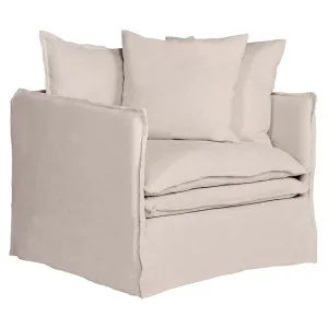 Palm Beach Slip Cover Arm Chair - Natural Linen by Cafe Lighting and Living, a Chairs for sale on Style Sourcebook