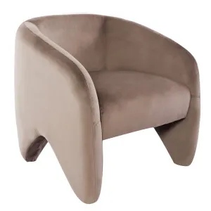 Maine Arm Chair - Taupe Velvet by Cafe Lighting and Living, a Chairs for sale on Style Sourcebook