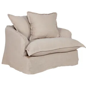 Hayman Slip Cover Arm Chair - Natural Linen by Cafe Lighting and Living, a Chairs for sale on Style Sourcebook