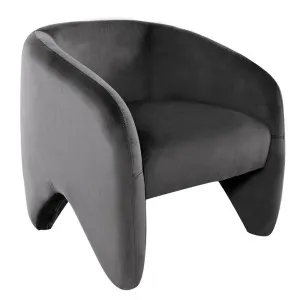 Maine Arm Chair - Charcoal Velvet by Cafe Lighting and Living, a Chairs for sale on Style Sourcebook