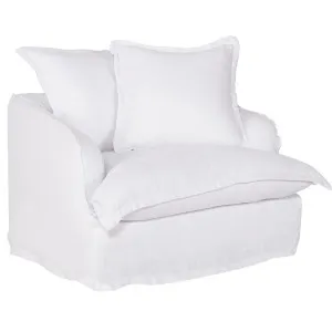 Hayman Slip Cover Arm Chair - White Linen by Cafe Lighting and Living, a Chairs for sale on Style Sourcebook