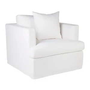 Birkshire Slip Cover Arm Chair - White Linen by Cafe Lighting and Living, a Chairs for sale on Style Sourcebook