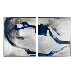 Midnight Summer Set of Two Oil On Canvas Painting by Cafe Lighting and Living, a Painted Canvases for sale on Style Sourcebook