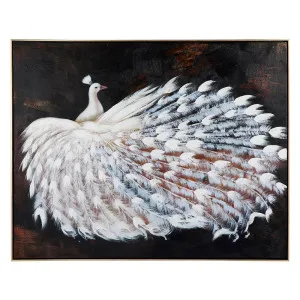 Le Grande Peacock Oil On Canvas Painting by Cafe Lighting and Living, a Painted Canvases for sale on Style Sourcebook