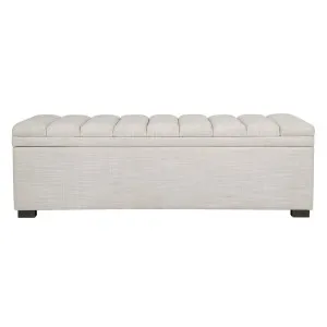 Soho Storage Bench Ottoman - Off White Linen by Cafe Lighting and Living, a Ottomans for sale on Style Sourcebook