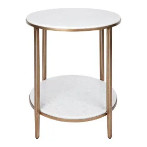 Chloe Stone Side Table - Antique Gold by Cafe Lighting and Living, a Side Table for sale on Style Sourcebook