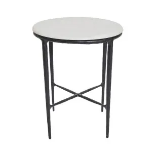 Heston Marble Round Side Table - Black by Cafe Lighting and Living, a Side Table for sale on Style Sourcebook