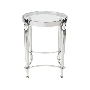 Jak Glass Side Table - Nickel by Cafe Lighting and Living, a Side Table for sale on Style Sourcebook