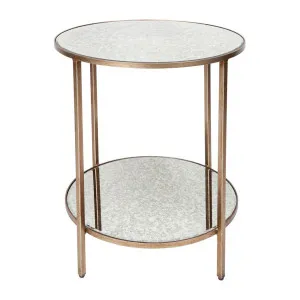 Cocktail Mirrored Side Table - Antique Gold by Cafe Lighting and Living, a Side Table for sale on Style Sourcebook