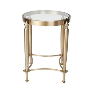 Jak Glass Side Table - Gold by Cafe Lighting and Living, a Side Table for sale on Style Sourcebook