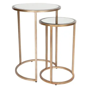 Serene Nesting Side Tables - Antique Gold by Cafe Lighting and Living, a Side Table for sale on Style Sourcebook