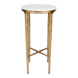 Heston Marble Petite Side Table - Brass by Cafe Lighting and Living, a Side Table for sale on Style Sourcebook