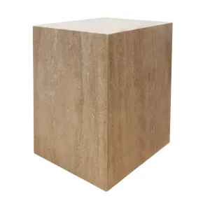 Hendrix Travertine Side Table by Cafe Lighting and Living, a Side Table for sale on Style Sourcebook