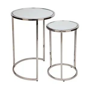 Serene Nesting Side Tables - Nickel by Cafe Lighting and Living, a Side Table for sale on Style Sourcebook