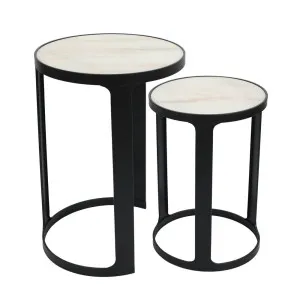Isabelle Marble Nesting Side Tables - Black by Cafe Lighting and Living, a Side Table for sale on Style Sourcebook