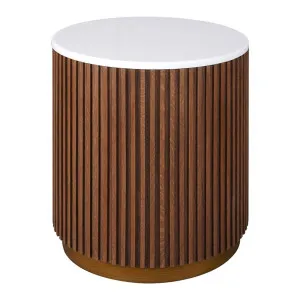 Mason Round Side Table - Walnut by Cafe Lighting and Living, a Side Table for sale on Style Sourcebook