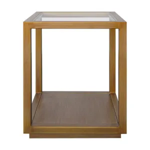Sadie Square Side Table - Medium Antique Gold by Cafe Lighting and Living, a Side Table for sale on Style Sourcebook
