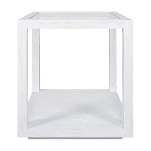 Sadie Square Side Table - Medium White by Cafe Lighting and Living, a Side Table for sale on Style Sourcebook